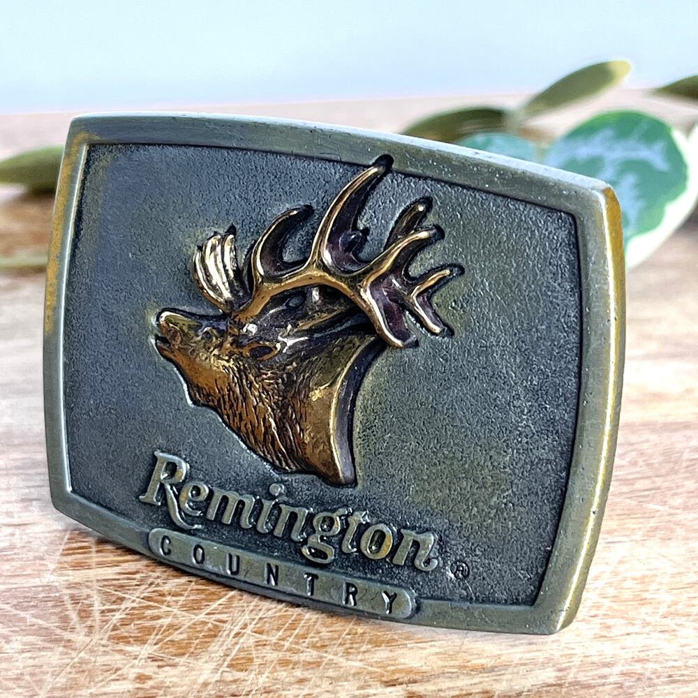 Vintage 1986 Remington Country Bugling Elk Belt Buckle Sid Bell Rustic Lodge